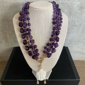 4 Strand Vintage Amethyst Necklace